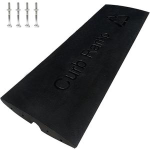 All Black Rubber Driveway Ramps 66139lbs Capacity Low Profile Car Threshold Ramp Curbside Bridge Ramps for Loading Dock, Garage, Sidewalk, Truck, Scooter, Bike, Motorcycle & Wheelchair
