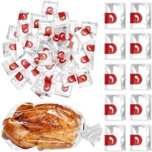 50 Pcs Oven Roasting Bags 14.96X9.84 Inch Heat Resistant Cooking Bags for Turkey Chicken Meat Vegetables Microwave & Oven Use