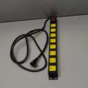 12 Outlet Long Power Strip with 6FT Power Cord, Industrial Heavy Duty for Work Bench Shop Garage, 2100 Joules Surge Protector, Wide Spaced Outlet Power Bar, ETL Certified, Black