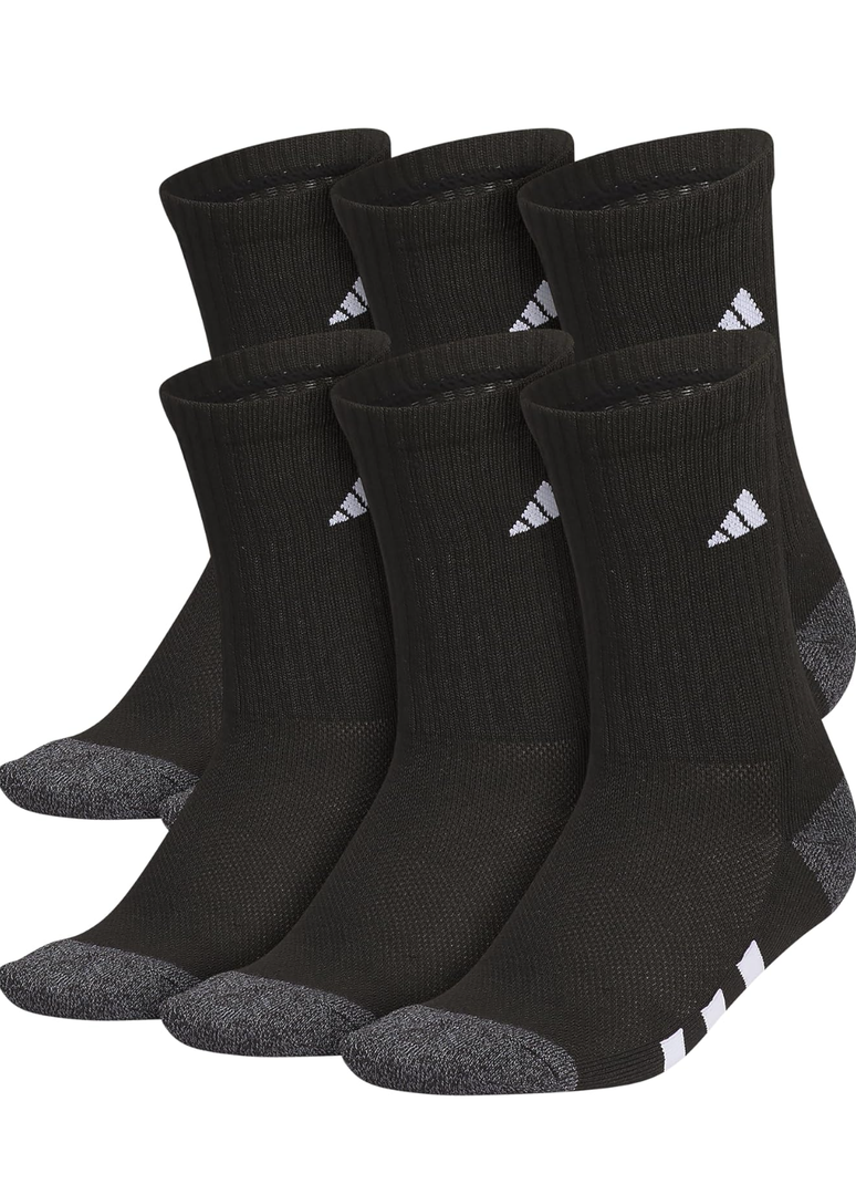 adidas Boys' Youth Athletic Cushioned 6-Pack, Crew Socks Kids for Sports, Durable & Breathable