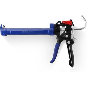 WORKPRO Caulking Gun, Adjustable Hand Caulk gun, Less-dripping Regulating, Sealant Silicone Gun with Comfort Grip, 9:1 & 18:1 Thrust Ratio, Smooth Round Rod for 10oz Caulk tubes