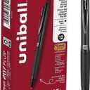 uniball™ 207 Plus+ Retractable Gel Pens, Medium Point (0.7mm), Black Ink, 12 Pack