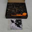 49PCS Pumpkin Carving Kit for Helloween, Easy & Safe Pumpkin Carving Tools for Kids, 23PCS Stainless Steel Stencils with 2 Carving Tools and 24 Bat Stickers for Halloween Decoration