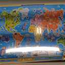 SYNARRY Large USA World Solar System Wooden Magnetic Puzzles for Child Ages 4-6, Wood Puzzles Educational Games Toys Easter Gifts for Children, United States World Space Map for Boys Girls Age 3-5 4-8, 16.14 x 12.2 inches, 136 pieces