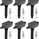 Set of 6 UF807 Ignition Coils & Iridium Spark Plugs Compatible with Chrysler 2017-2021 Pacifica 3.6L V6, Ignition Coil Pack Compatible with Jeep 2016-2021 Grand Cherokee, 2018-2021 Wrangler 3.6L V6