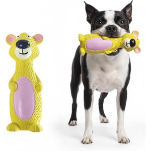 2 x My Pet & Me - Squeaky Dog Toys for Light to Moderate Chewers - Fun Latex Toys for Puppies, Teething, and Gentle Play - Interactive Fetch and Chew Toy with Squeaker (Golden Bear, 6 Inch)