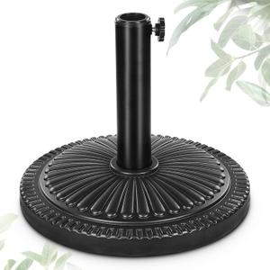 FRUITEAM 15" 23 lbs Round Patio Umbrella Base Pre-Filled Umbrella Stand Sun-Flower-Pattern Heavy Duty Market Umbrella Base Stand for Patio, Outdoor, Swimming Pool, Black