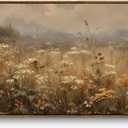 InSimSea Extra Large Framed Vintage Wall Art, Wildflower Meadow, 24x48inch