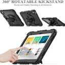 SEYMAC stock Case for iPad (A16) 11th/10th Generation 11''/10.9'' 2025/2022, Full-Body Drop Protection Case with Screen Protector &360 Rotate Hand Strap/Stand, Black