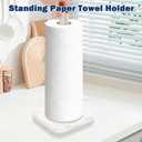 NearMoon Standing Paper Towel Holder, Stainless Steel Square Paper Towel Tissue Holder with Marble Base for Bathroom Kitchen Countertop, Standard or Jumbo-Sized Roll Paper (Chrome Finish)