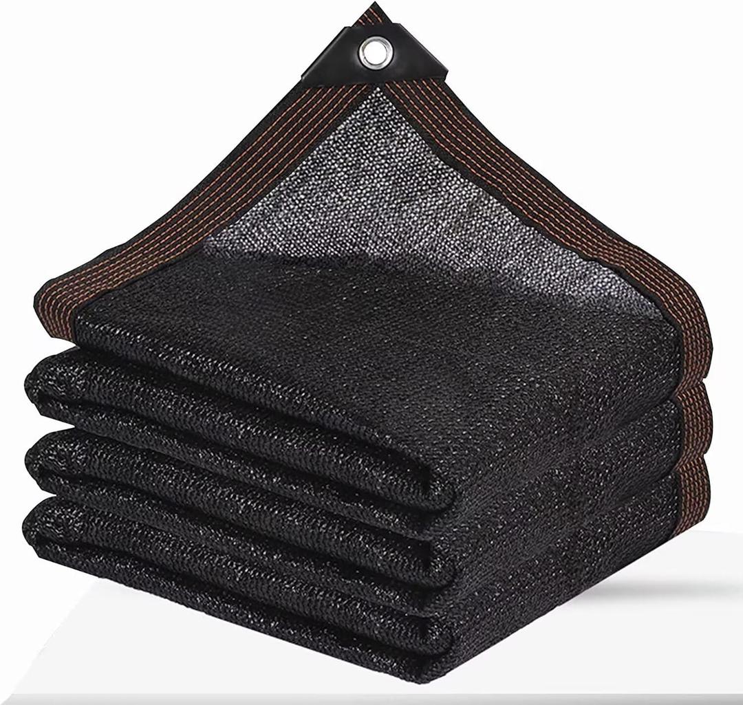 Shade Cloth - Garden Shade Mesh Netting with Grommets Outdoor Sun Shade Cover for Pergola Patio Plants Greenhouse Chicken Coop Black Shading Rate 90% (8X24FT)