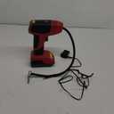 BULLSEYE PRO Tire Inflator with Pressure Gauge, Compact and Portable, Automatic Shut Off, 150 PSI Max, USB Home Rechargeable and Cord for Vehicular Use As Seen On TV (9475) (Red)