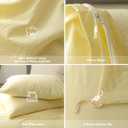 FOSSA Duvet Cover Set 100% Washed Cotton Linen Feel Super Soft Breathable Cozy 3 Pieces Bedding Sets Solid Pastel Yellow California King