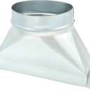 QWORK Aluminum HVAC Duct Transition, 6'' Dia x 3-1/4" x 10'' L Galvanized Transition - Round to Rectangular Duct, for Ventilation Systems