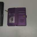 Defencase Compatible with iPhone 14 Case Wallet with RFID Blocking Card Holder for Women and Men, Fashion PU Leather Magnetic Snap Flip Zipper Strap Wallet Phone Case Fit for iPhone 14 6.1", Purple