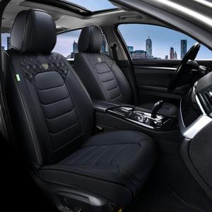 FLORICH Car Seat Covers, Leather Seat Covers, Front Seat Covers 2PCS,Waterproof Car Seat Protector, Auto Driver Seat Covers Accessories Fit for Most SUV Trucks(Black, Front Pair)