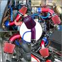 BARTOO 3'' Cold Air Intake Kit Aluminum Automotive Cold Air Intake Pipe Filter Induction Flow Hose Pipe Kit, Purple
