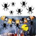 6 Pcs Halloween Hanging Spiders Decorations 3D Honeycomb Spider Ornaments Hanging Paper Spiders for Halloween Home Wall Window Decor Party Supplies Props