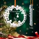 2 x Wedding Gifts-2025 Personalized First Christmas Married Ornament - Mr and Mrs Wedding Gift for Couples, Bridal Shower Gift for Bride & Newlyweds, Crystal Glass Just Married Ornament (White-B)