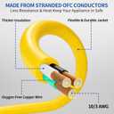 25ft Outdoor/Indoor Extension Cord with Lighted 10/3 Gauge Ultra 3 Prong Heavy Duty SJTW, Waterproof, Flexible Cold-Resistant,15A 125V 1875W, Yellow
