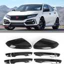 SAPUBK Side Mirror Cover Cap + Door Handle Covers Kit Compatible with 10th Honda Civic 2016 2017 2018 2019 2020 2021(Carbon Fiber)