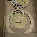 3 PCS Bridal Shower Centerpieces for Tables Diamond Ring Sign Table Centerpieces Gold Glitter Wooden Diamond Ring Sign Decor for Wedding Anniversary Supplies Batcholette Engagement Party