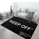 Keep Off Black Area Rug 3D Printed Large Pop Rugs Modern Home Decor Polyester Carpet for Game Room Bedroom Living Room Non-Slip Floor Mat 5' x 7'