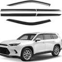 Window Deflectors Smoke Tinted Tape-On Side Window Vent Visor Deflectors Rain Guards Compatible with Toyota Grand Highlander 2024-2026 - 6 pcs. GW0809