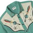 Men’s Hawaiian Shirt Western Cowboy Symmetrical Print Short Sleeve Button Down Casual Beach Holiday Summer Shirt, Large