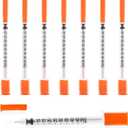 U-100 Syringe with Needle, 30G 1/2cc 5/16 Inch (8mm) Syringe, Individually Wrapped, Pack of 100
