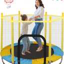 55" Trampoline for Kids with Basketball Hoop - 4.6 FT Indoor Outdoor Toddler Recreational Tranpolines with Enclosure Net,ASTM Approved - Toddler Baby Small Trampoline Birthday Gifts for Kids