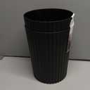 JiatuA Small Trash Can Plastic Wastebasket Round Garbage Container Bin for Bathroom, Kitchen, Bedroom, Home Office, College Dorm, Black 2 Pack (1.8 Gallons, 2 Pack)