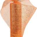 HUIHUANG Orange Deco Mesh 10 inch Wide Metallic Decorative Poly Mesh Ribbon Roll for Ester Day Wreaths Supplies, Swags, Garlands, Thanksgiving and Fall Decor-10 Yards