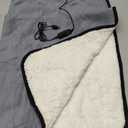 Tuanse 2 Pcs USB Heated Blanket 25"x35" Small Portable 5v 3 Setting Electric Blanket with Timer and Temperature Controller Winter Wearable Recharge Throw for Travel Home(Gray)