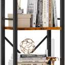 Furologee 5 Tier Tall Bookshelf, Rustic Narrow Bookcase, Display Standing Shelf Units, Metal and Wood Storage Shelves Organizer for Bedroom, Living Room, Home Office, Entryway, Kitchen, Rustic Brown