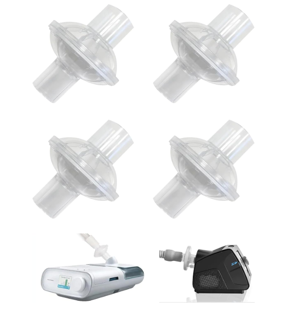 Universal CPAP Inline Filter, CPAP Air Filter for ResMed AirSense 11/AirSense 10/Philips Respironics DreamStation 2, Hose Filter for CPAP Supplies, BIPAP Supplies (4)
