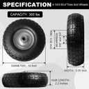 Storystore 2-Pack 4.10/3.50-4 Tire and Wheel - 10 Inch Solid Rubber Tire Wheels with 5/8" Bearings, 2.2" Offset Hub for Hand Truck, Trolley Dolly, Garden Cart and Wheelbarrow