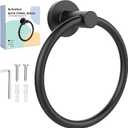 SetSail Towel Holder for Bathroom Wall Matte Black Towel Ring Stainless Steel Hand Towel Holder Heavy Duty Towel Hanger for Bath, Kitchen