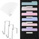 Mr. Pen- Hanging Wall File Organizer with 6 Name Tag, 6 Pocket, 3 Overdoor Hangers Included, Over The Door File Organizer, Hanging File Organizer for Wall, Steel, Black