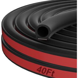 alophoty 40 Ft Rubber Weather Stripping Door Seal, D Shaped Automotive Weather Stripping, Car Door Seal Strip, Self Adhesive Soundproofing Weatherstripping for Doors Windows Car Truck Auto RV