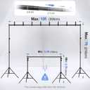 EMART Backdrop Stand 10x7ft(WxH) Photo Studio Adjustable Background Stand Support kit with 2 Crossbars, 8 Clamps, 2 Sandbags and Carry Bag for Parties, Events Decoration, Wedding, Photography