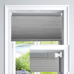 LazBlinds Cordless Cellular Shades, No Tools No Drill Light Filtering Honeycomb Shades Pleated Blinds for Windows, 32'' W x 64'' H, Light Grey