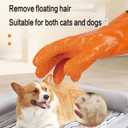 YOFANG Pet Grooming Washing Gloves,27.2" Extra Long Waterproof Rubber Bathing Gloves for Dogs & Cats,Anti-Bite & Anti-Scratch Hair Removal Cat Bath Gloves with 3000+ Massage Particles,Orange/Green