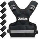 ZELUS Weighted Vest for Men and Women | 4-10lb Vest with 6 Ironsand Weights for Home Workouts | Adjustable Body Weight Vest Exercise Set for Cardio and Strength Training
