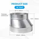 10" to 8" Inch Eccentric Duct Reducer & Increaser, Galvanized Offset Air Ducting Adapter, Round Metal Pipe Connector for Kitchen Range Hood, Bathroom Fan & Ventilation Systems
