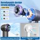 Portable Handheld Turbo Fan, 1-100 Speed Hand Fan with Air Turbo Tech and Digital Display, 13000 RPM Rechargeable for Outdoor Activities,Travel,Working (Grey)