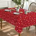 Horaldaily 4th of July Tablecloth 60x84 Inch, Patriotic Star American Independence Day Memorial Day Table Cover for Party Picnic Dinner Decor