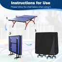 Saking Ping Pong Table Cover, Heavy Duty Table Tennis Table Cover Waterproof Sunproof Indoor & Outdoor, Fits Universal 9x5 FT Folding Tables, Windproof Cover with Zipper & Buckles, Black