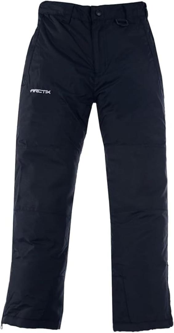 Arctix Kids Snow Pants with Reinforced Knees and Seat (Large, Black)