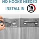 EUTXL Stall No Hook Shower Curtain with Snap in Liner,230GSM Waffle Weave Shower Curtains for Bathroom,36W x 74H,Grey